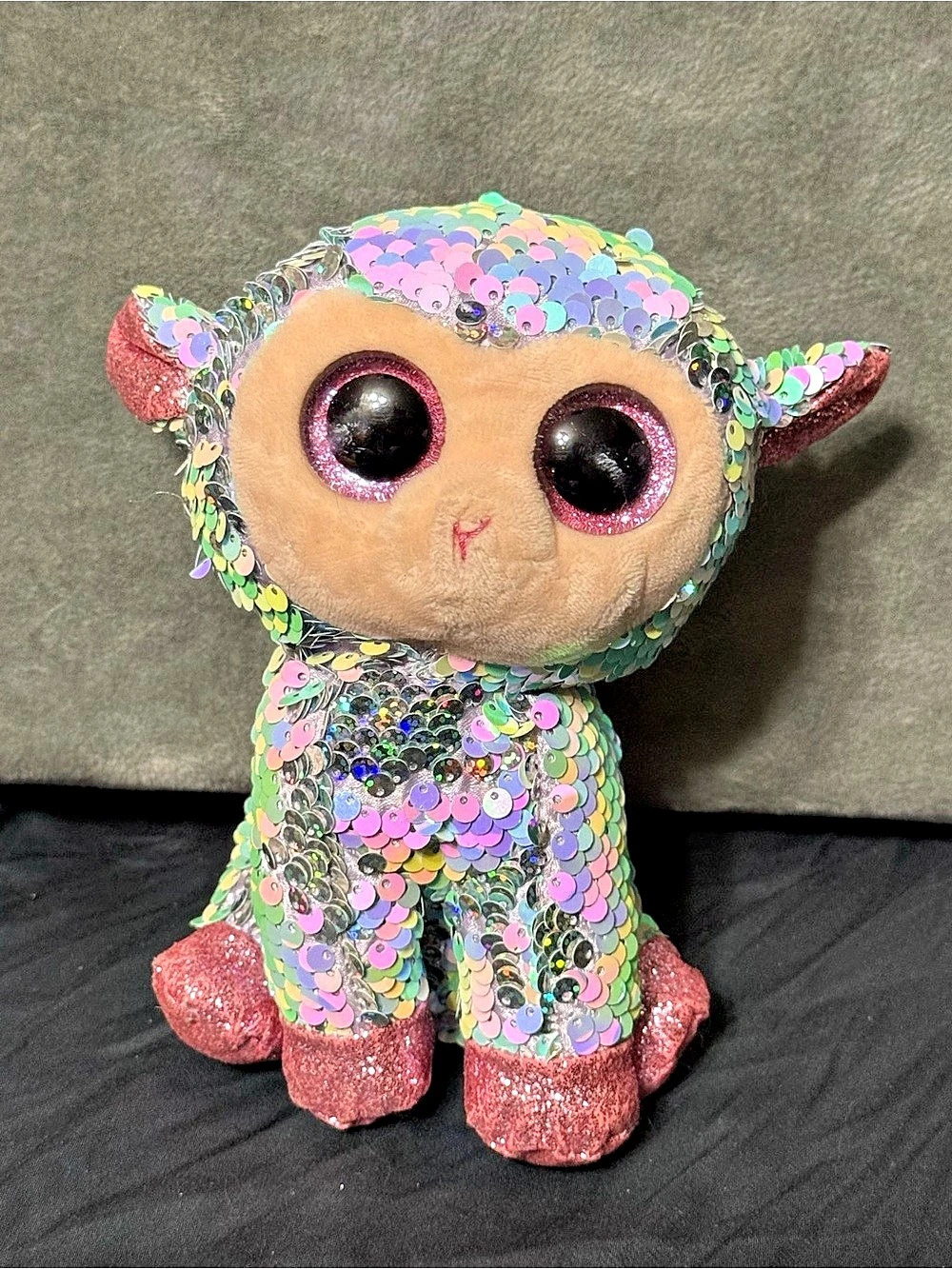 Ty Tulip the Lamb Multicolor & Pink Sequin Plush